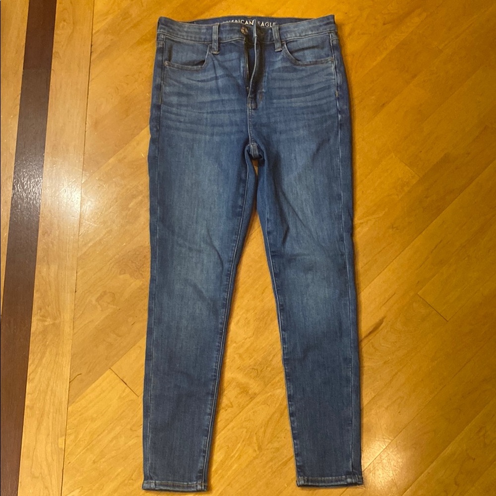 American Eagle Outfitters Women's Dark Blue Skinny Jeans